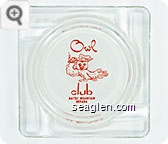 Owl Club, Battle Mountain, Nevada - Red on white imprint Glass Ashtray