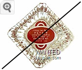 I Stole This From Pete's Cocktail Lounge, 241 Bridge St., Winnemucca, NEV., Phone 103 - Red on white imprint Glass Ashtray