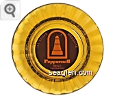 Las Vegas, Mesquite, Peppermill, Reno, 1-800-648-6992 - Orange on brown imprint Glass Ashtray