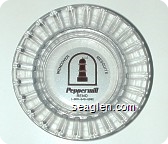 Peppermill, Reno, 1-800-648-6992, Wendover, Mesquite - Maroon on silver imprint Glass Ashtray