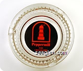 Peppermill, Reno, 1-800-648-6992 - Orange on brown imprint Glass Ashtray