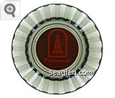 Peppermill, Mesquite - Reno - Las Vegas, 1-800-648-6992 - Orange on brown imprint Glass Ashtray