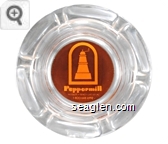 Peppermill, Mesquite - Reno - Las Vegas, 1-800-648-6992 - Orange on brown imprint Glass Ashtray