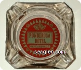 Ponderosa Hotel, Reno, Nevada - Red and green imprint Glass Ashtray