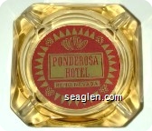 Ponderosa Hotel, Reno, Nevada - Red and green imprint Glass Ashtray
