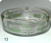 Ponderosa Hotel & Casino, Reno, Nevada - Green imprint Glass Ashtray