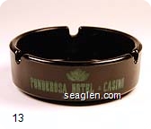Ponderosa Hotel & Casino, Reno, Nevada - Green imprint Glass Ashtray