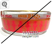 Union Plaza, Las Vegas - Yellow and red imprint Glass Ashtray