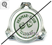 Penmar - Club, Penny Overman, Fallon, Nevada - Green on white imprint Glass Ashtray
