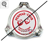 Penmar - Club, Penny Overman, Fallon, Nevada - Red on white imprint Glass Ashtray