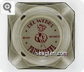 Del Webb's Primadonna Reno Nevada - Red on white imprint Glass Ashtray