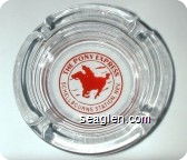 The Pony Express, Schellbourne Station, Nev - Red imprint Glass Ashtray