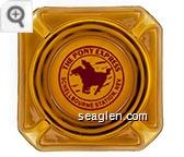 The Pony Express, Schellbourne Station, Nev - Red imprint Glass Ashtray