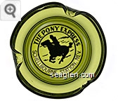 The Pony Express, Schellbourne Station, Nev. - Black imprint Glass Ashtray