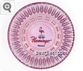Flamingo Reno - Pink and green imprint Glass Ashtray