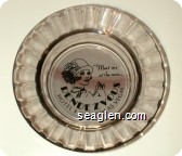 ''Meet at the new...Rendezvous, Hotel & Casino - Las Vegas - Black on white imprint Glass Ashtray