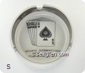 Resorts International, Hotel Casino, Atlantic City, N. J. - Black and gold imprint Porcelain Ashtray