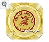 Ranch Inn Motor Lodge, Elko, Nevada - Red on white imprint Glass Ashtray