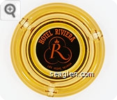 Hotel Riviera Las Vegas, Nevada - Orange on black imprint Glass Ashtray