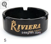 Riviera, Las Vegas, Delmonico, Dino's Den - Gold imprint Glass Ashtray