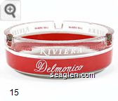 Las Vegas Riviera Las Vegas, Delmonico, Cafe Noir, Lighthouse - Red and white imprint Glass Ashtray