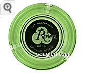 The Magnificent Riviera Hotel, Las Vegas, Nevada - Black on white imprint Glass Ashtray
