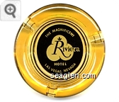 The Magnificent Riviera Hotel, Las Vegas, Nevada - Black on white imprint Glass Ashtray