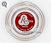 The Magnificent Riviera Hotel, Las Vegas, Nevada - Red on white imprint Glass Ashtray