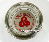 Hotel Riviera, On the Famous Strip - Las Vegas, Nevada - Red on white imprint Glass Ashtray