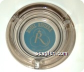 Hotel Riviera, Las Vegas, Nevada - White on blue imprint Glass Ashtray