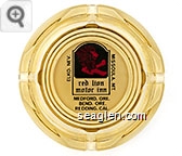 Red Lion Motor Inn, Elko, Nev., Missoula, Mt., Medford, Ore., Bend, Ore., Redding, Cal. - Red and black on white imprint Glass Ashtray