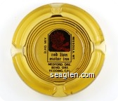 Red Lion Motor Inn, Elko, Nev., Missoula, Mt., Medford, Ore., Bend, Ore., Redding, Cal. - Red and black on white imprint Glass Ashtray