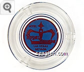 Hotel Royal Nevada, Las Vegas, Nevada - Red on blue imprint Glass Ashtray