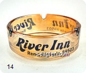 River Inn, Reno, Nevada 89503 - Black imprint Glass Ashtray