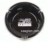 Red Wind, Nisqually, Casino - White imprint Glass Ashtray