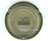 Red Wind, Nisqually, Casino - Black imprint Glass Ashtray