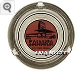 Hotel Sahara Las Vegas, Nevada - Black on red imprint Glass Ashtray
