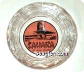 Hotel Sahara, Las Vegas Nevada - Black on red imprint Glass Ashtray