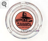 Hotel Sahara Las Vegas - Nevada - Black on red imprint Glass Ashtray