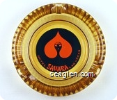 Hotel Sahara Las Vegas - Orange on black imprint Glass Ashtray