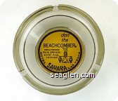 don the Beachcomber, Hollywood, Palm Springs, Saint Paul, Chicago, Hotel Sahara Las Vegas - Black on yellow imprint Glass Ashtray
