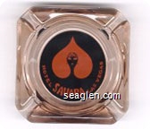 Hotel Sahara Las Vegas - Orange on black imprint Glass Ashtray