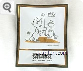 Lucky Bounce! . . . O.B., Walt Ditzen, Hotel Sahara Invitational 1962 - Black and gold on white imprint Glass Ashtray
