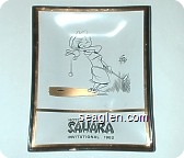 Walt Ditzen, Hotel Sahara Invitational 1962 - Black and gold on white imprint Glass Ashtray