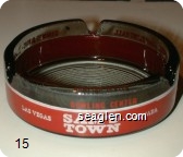 Sam's Town, Las Vegas, Nevada, Hotel and Gambling Hall, Gourmet Dining-Diamond Lil's, Bowling Center - Red and white imprint Glass Ashtray
