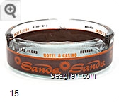 Sands, Las Vegas, Hotel & Casino, Nevada - Orange and brown imprint Glass Ashtray