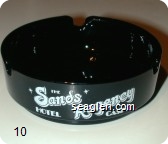 The Sands Regency Hotel Casino, Arlington at Third, Reno, Nevada 89501 - (702)348-2200, Toll Free Reservations (800) 648-3553, FAX: (702) 348-2226, Downtown Reno - White imprint Glass Ashtray