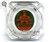 The Star Bar - Casino, Italian & Basque Family Style Dinners, Elko, Nevada, RE 8-3415 - Green on orange imprint Glass Ashtray