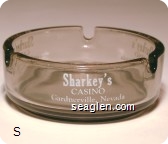 Sharkey's Casino, Gardnerville, Nevada, Hwy. 395 - White imprint Glass Ashtray