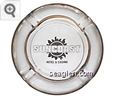 Suncoast, Hotel & Casino - Black imprint Glass Ashtray